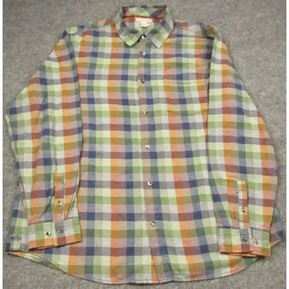 Carbon2Cobalt Shirt Mens Large Check Plaid Unbrushed Flannel Effortlessly Cool - Picture 2 of 14